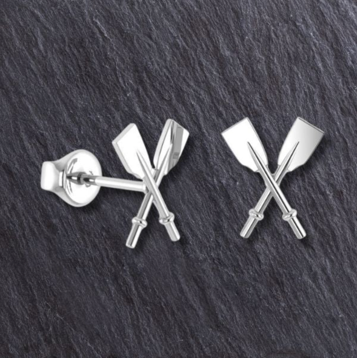 Crossed Oars Pendant and Earrings