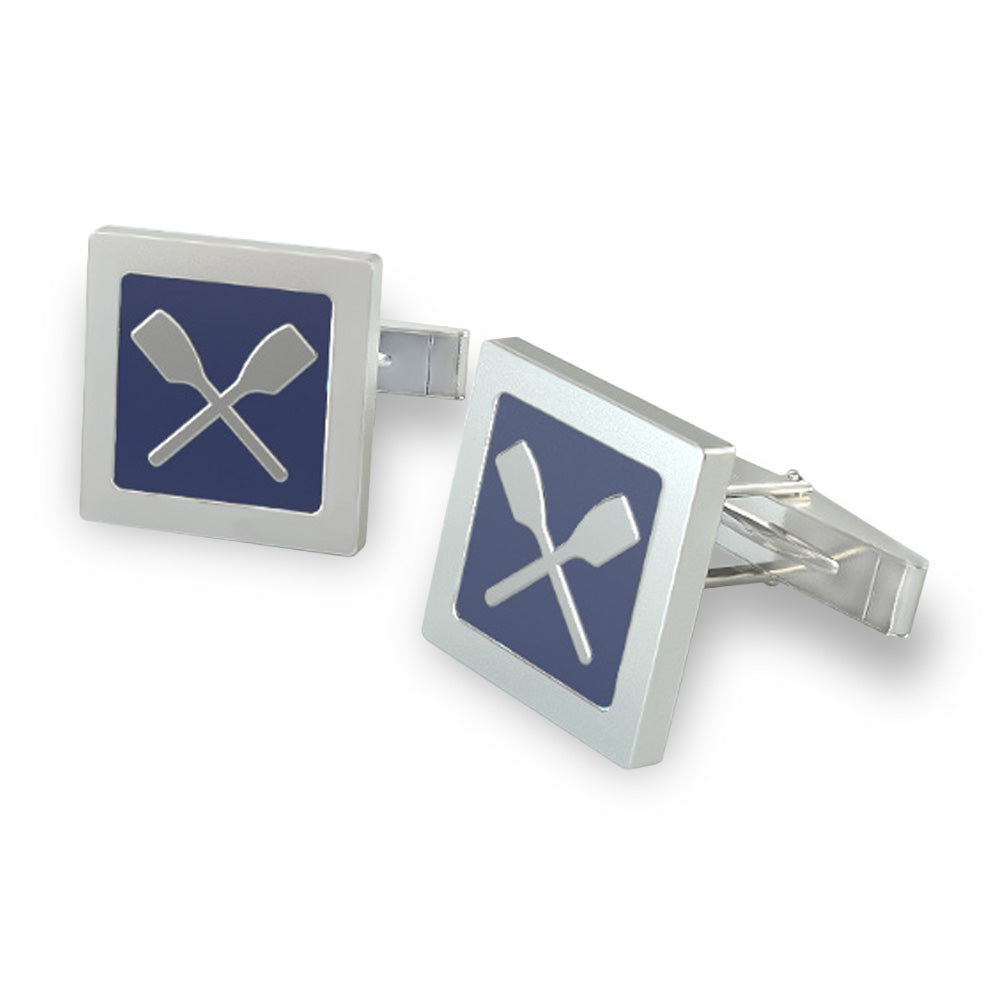 Quadrato Rowing Cufflinks - Strokeside Designs Rowing jewelry- Rowing Gifts Ideas- Rowing Coach Gifts