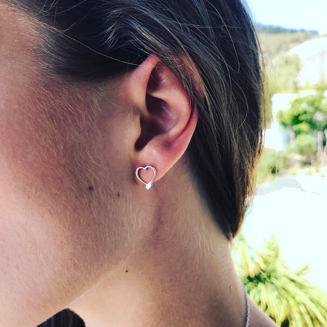 Rowing Heart Stud Earrings