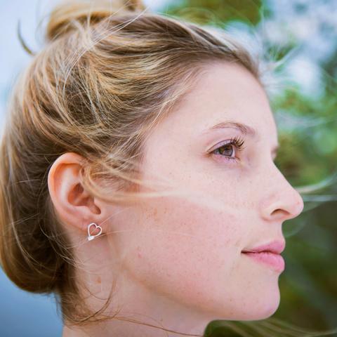 Rowing Heart Stud Earrings