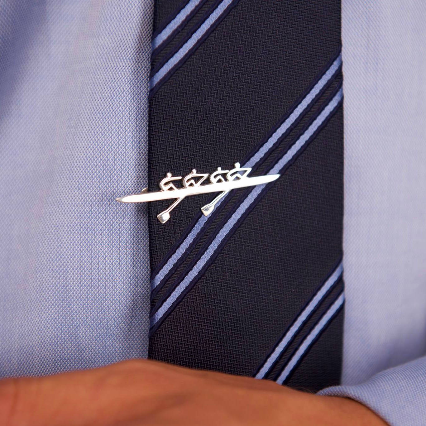 Rowing Four Tie Tack - Strokeside Designs Rowing jewelry- Rowing Gifts Ideas- Rowing Coach Gifts