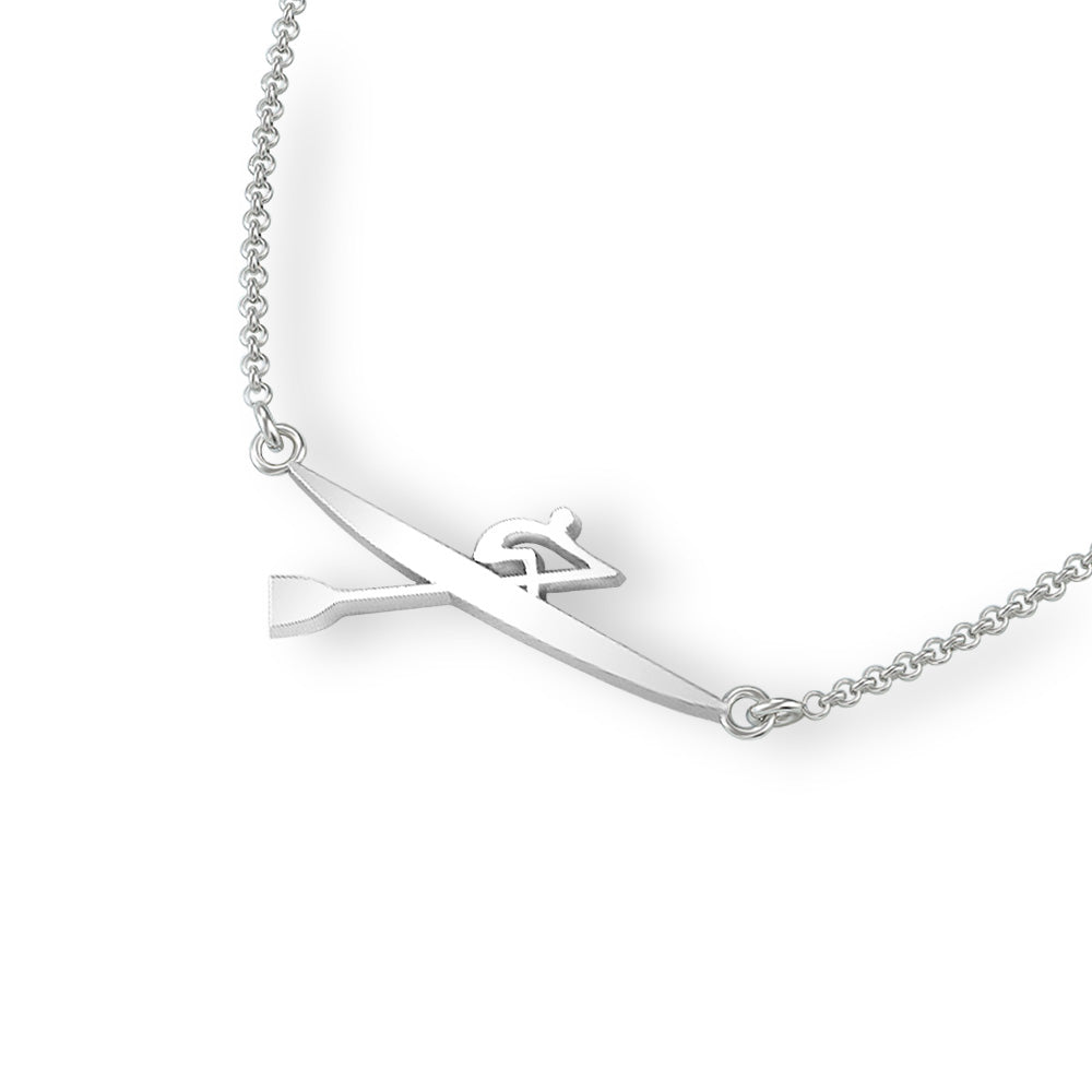Rowing Single Scull Necklace - Strokeside Designs Rowing jewelry- Rowing Gifts Ideas- Rowing Coach Gifts