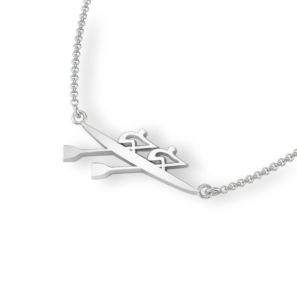 Rowing Double Scull Necklace - Strokeside Designs Rowing jewelry- Rowing Gifts Ideas- Rowing Coach Gifts