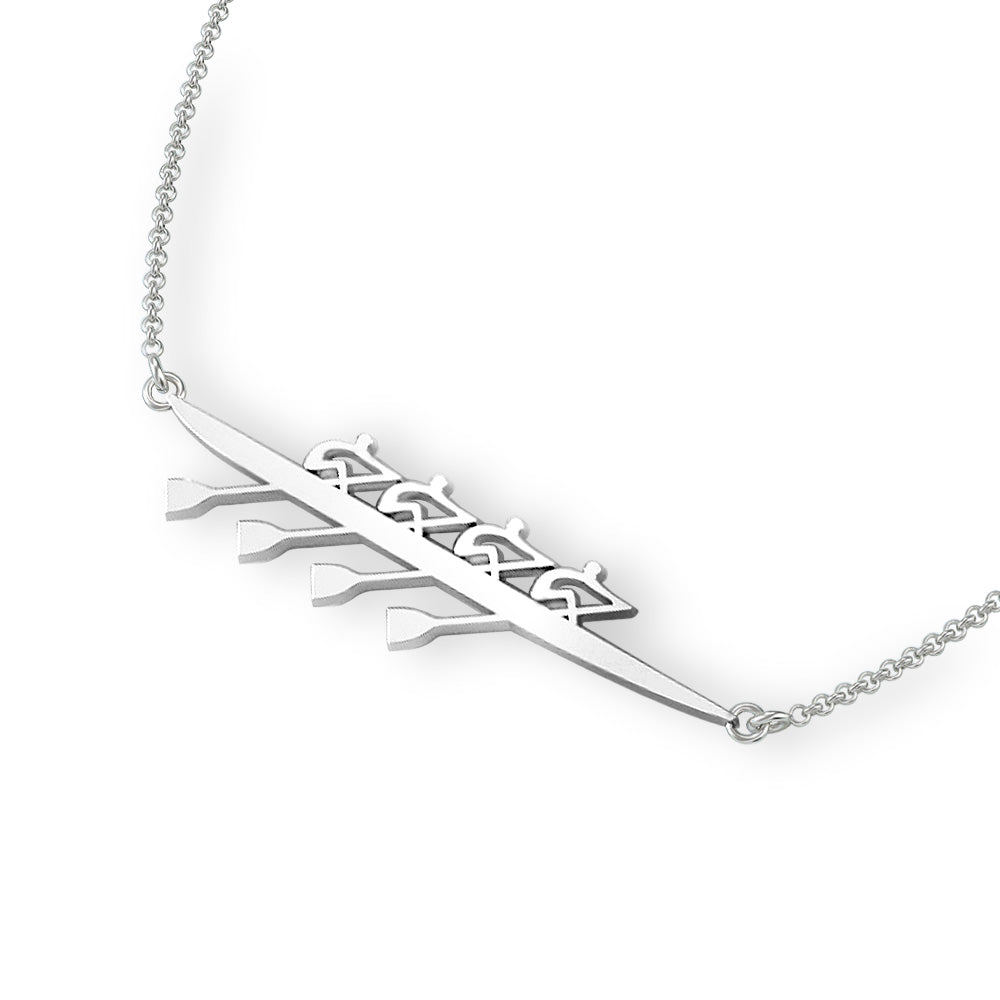 Rowing Quad Necklace - Strokeside Designs Rowing jewelry- Rowing Gifts Ideas- Rowing Coach Gifts