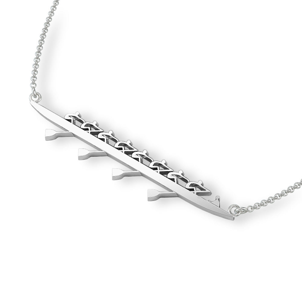 Rowing Eight Necklace w/Cox - Strokeside Designs Rowing jewelry- Rowing Gifts Ideas- Rowing Coach Gifts