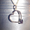 Rowing Heart Pendant - Strokeside Designs Rowing jewelry- Rowing Gifts Ideas- Rowing Coach Gifts