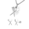 Crossed Oars Pendant and Earrings
