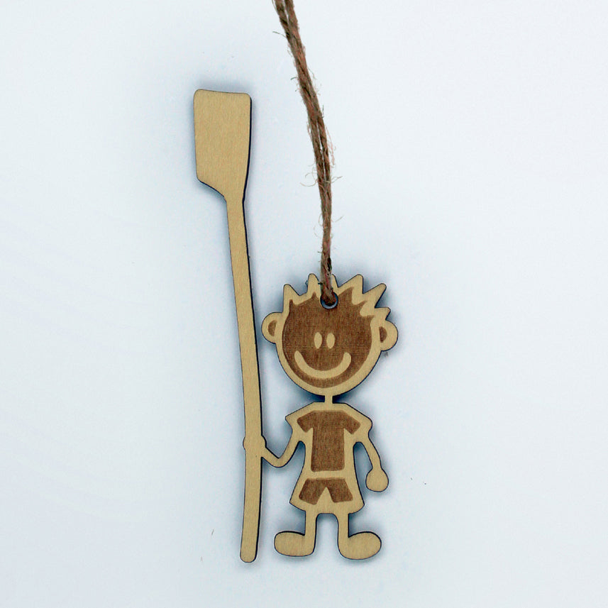 Laser Cut Wooden Male Toddler Ornament