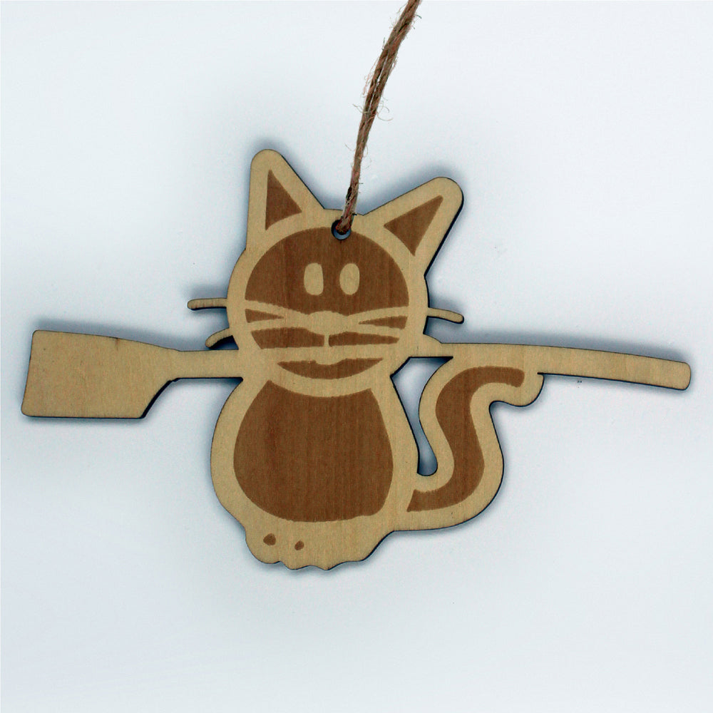 Laser Cut Wooden Cat Ornament