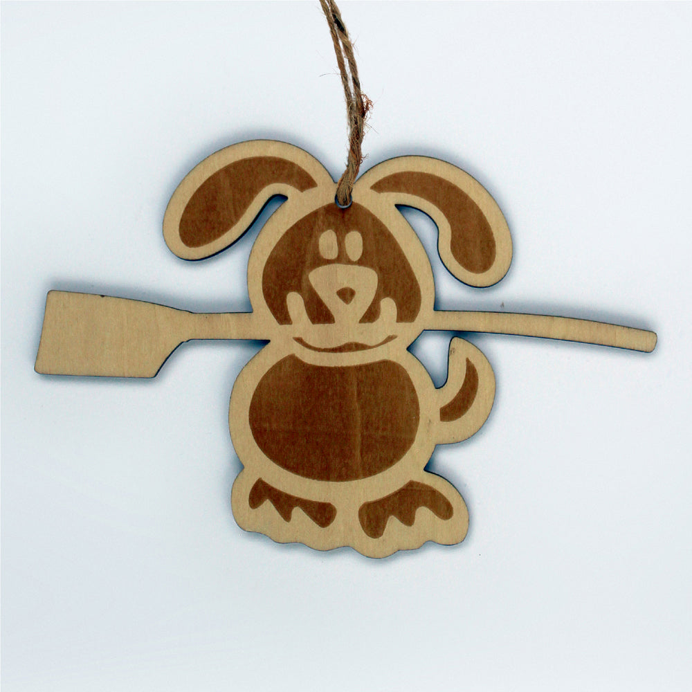 Laser Cut Wooden Dog Ornament