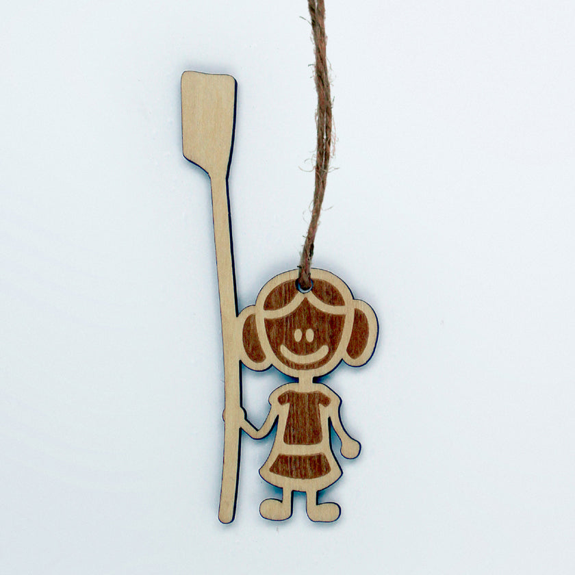 Laser Cut Wooden Female Toddler Ornament