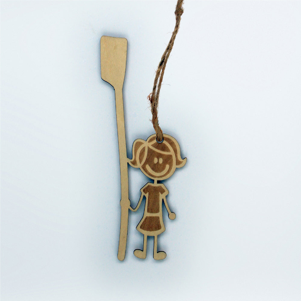Laser Cut Wooden Older Girl Ornament